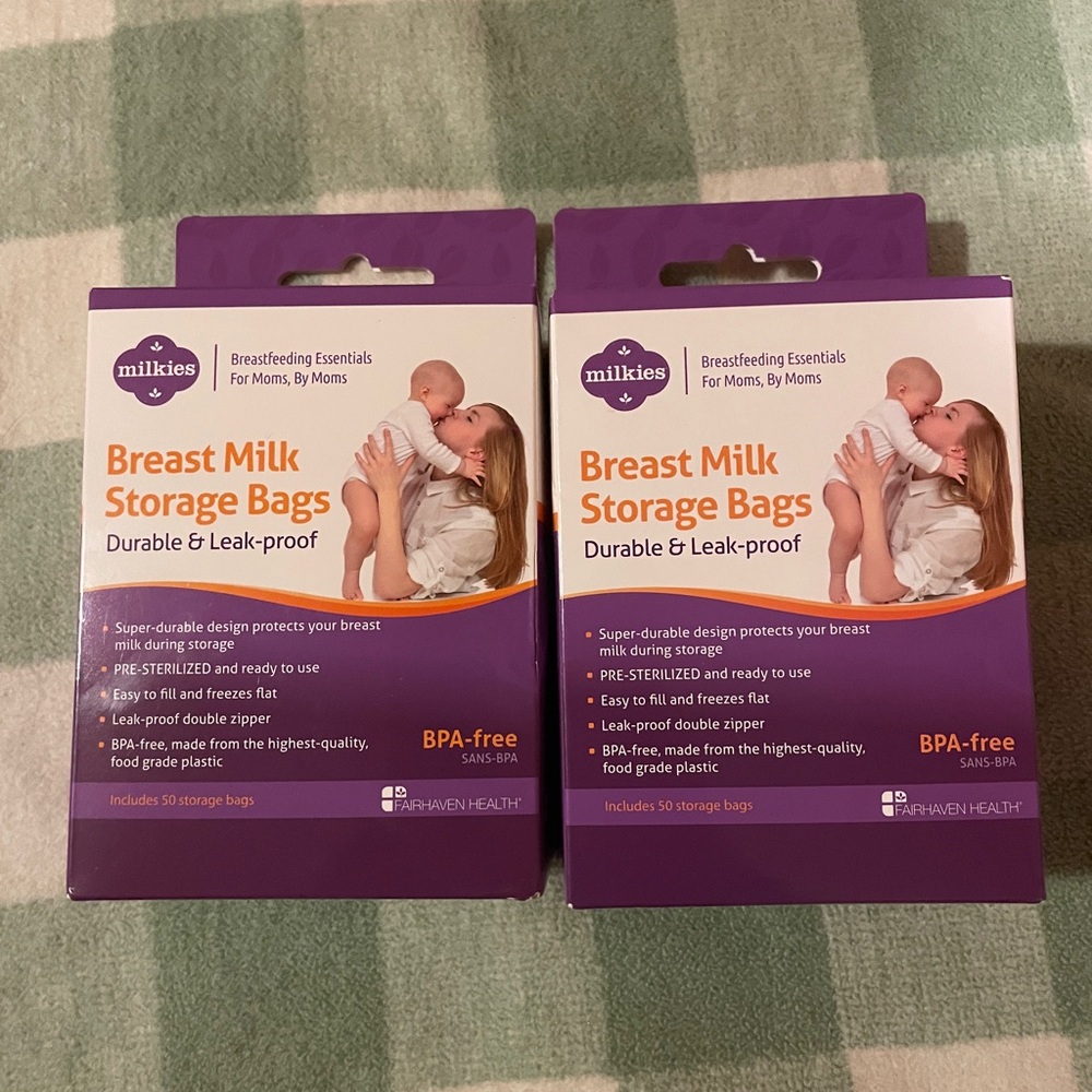 Milkies breast milk storage bags two boxes 50 count new